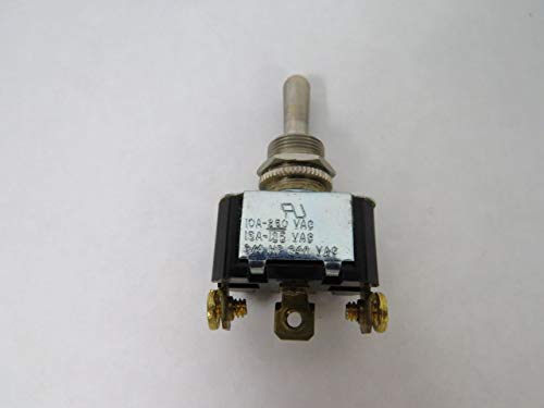 Toggle Switch, SPDT, 10A @ 250V, Screw, Actuator Style: Bat