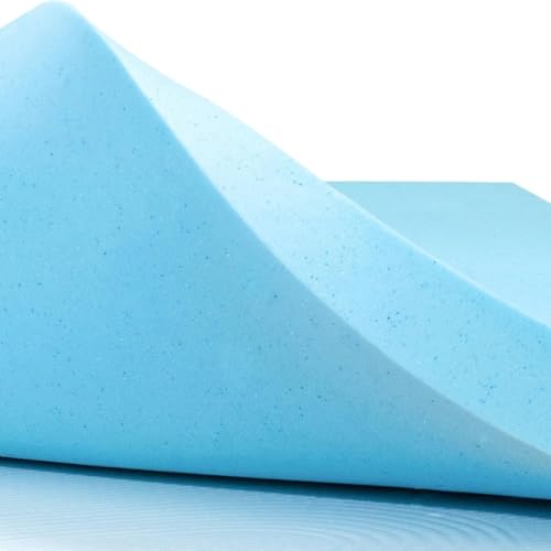 Image of Dogbed4less Durable Extra Large Gel Memory Foam Dog Bed with 1680d Nylon Blue Cover and Waterproof Liner with Bonus Cover, 47X29X4 Inch (Fit 48X30 Crate)