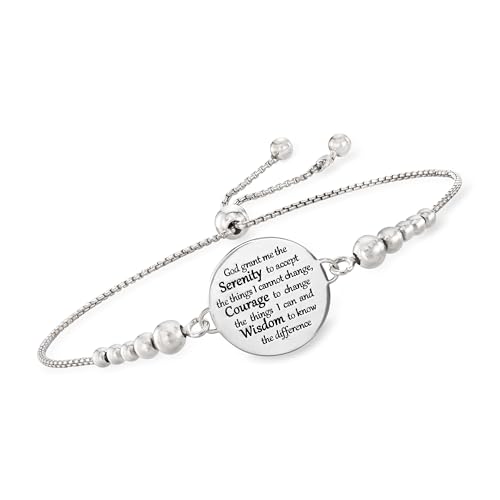 Ross-Simons Italian Sterling Silver Serenity Prayer Bolo Bracelet