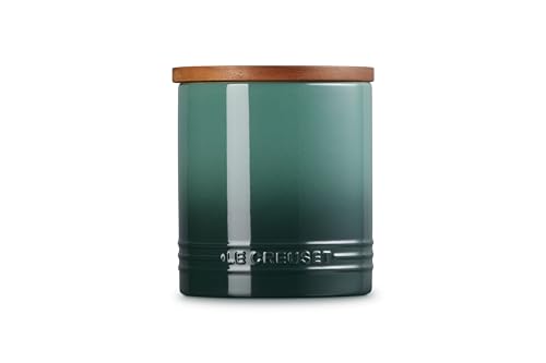 Image of Le Creuset Signature XL Salt Cellar and Storage Canister with Wood Lid, 1.2 qt., Artichaut