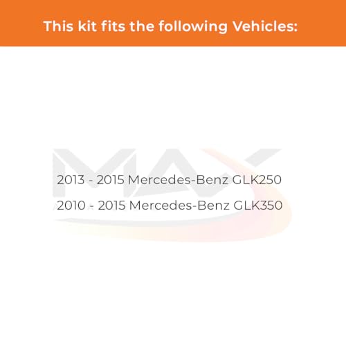 Image of Max Advanced Brakes Front Brake Kit Compatible With 2010 2011 2012 2013 2014 2015 Mercedes-Benz GLK250 GLK350 Replacement Geomet Coated OE Disc Brake Rotors and Ceramic Brake Pads