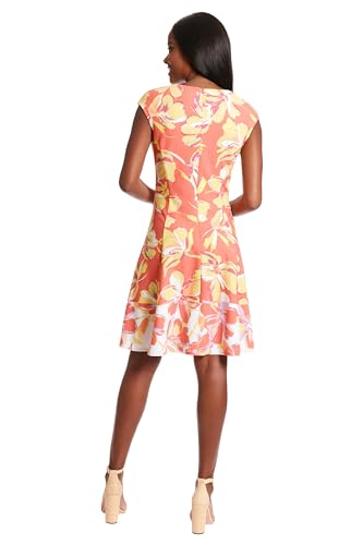 Image of London Times Womens Dresses Cap Sleeve Fit and Flare - Elegant Summer Cocktail Graduation Garden Party Wedding Guest Dress