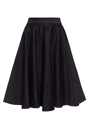 Queen Kerosin Jupe swing pour femme | Full Circle Skirt | Noir | Large oscillation | Longueur Midi | Basic, Schwarz, XXL