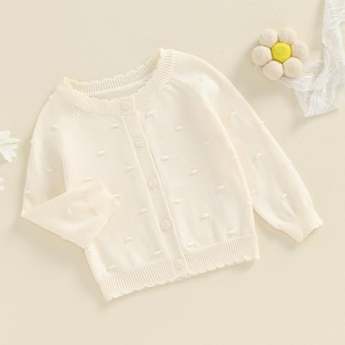 Toddler Baby Girl Thin Knit Sweater Coat Long Sleeve Button Up Cardigan Cable-Knit Knitwear Jacket Fall Winter Clothes3