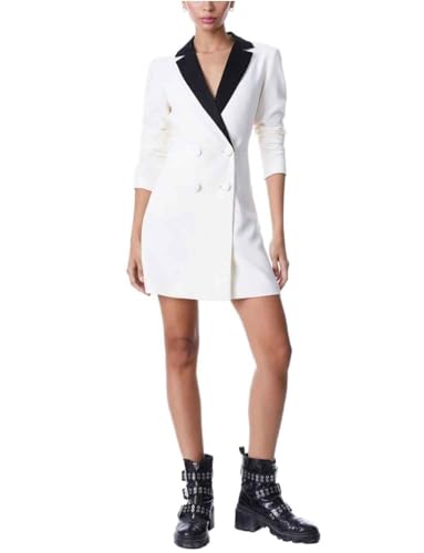 Manteau habillé veste de costume décontractée : blazer long femme à revers cranté