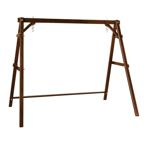 Image of VINGLI 6.9FT Wooden Porch Swing Frame for 5FT Swing, Rustic