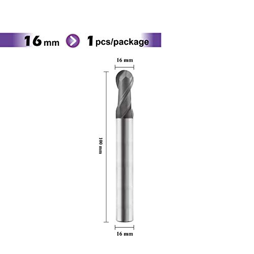 SPEED TIGER SB Carbide Square End Mill - Micro Grain Carbide End Mill for Alloy Steels/Hardened Steels - 2 Flute - SB1602T - Made in TAIWAN (1 piece, 16mm)