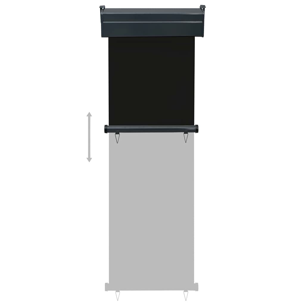 Markiza boczna, pionowa, ochrona przed słońcem, ochrona przed wzrokiem, ochrona przed wiatrem, roleta zewnętrzna, roleta balkonowa, zacienienie, 60 x 250 cm, czarna