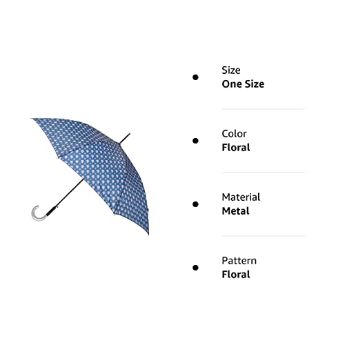 Laura Ashley Womens Ladies Classic Stick Umbrella, Windproof, Sun And Rain Proof Water Resistant Canopy With Large J Handle - Floral Blue #TOP5