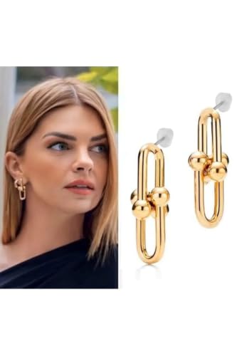Altın Kaplama Tiffany Sallantılı Küpe, Tek Ebat, tifany, gold, Kadın