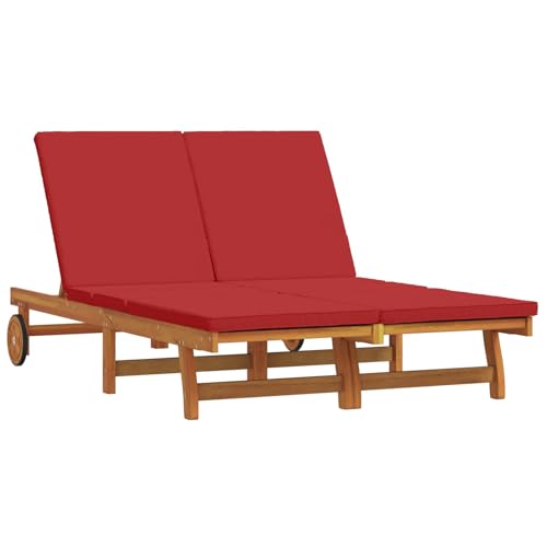 Wynira Tumbona marrón de madera de acacia maciza, 125 x 200 x 84 cm, con respaldo ajustable y reposapiés, resistente a la intemperie, para jardín, terraza, balcón, piscina, tumbona de relax al aire
