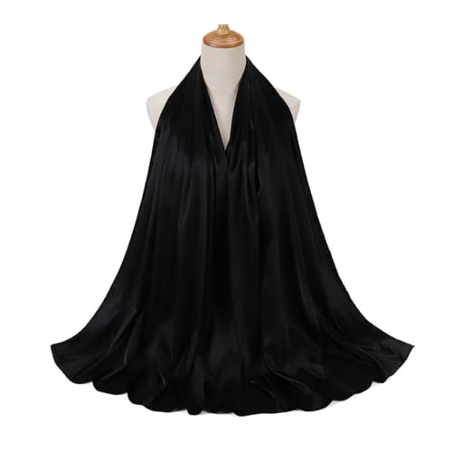 Women Satin Silky Pashmina Shawl Wrap Headscarf Turban Hijab Cap for Evening Dresses Bridal Party Special Occasion2