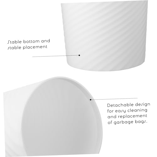 Caneca de basura rectangular de plástico 12L blanca miniatura 3