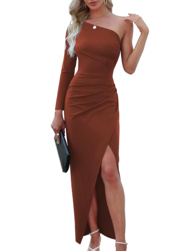 Image of Sarin Mathews Womens One Shoulder Long Sleeve Formal Wedding Guest Dress