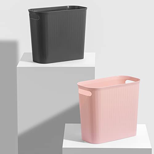 Caneca de basura rectangular pequeña 3.5 gal plástico gris miniatura 6