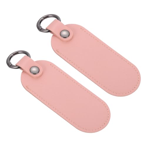 sourcing map 2 soportes de cuero para unidad flash USB, soporte para llavero de 5 x 1.7 pulgadas, funda de transporte USB portátil con llavero para unidad flash, color rosa
