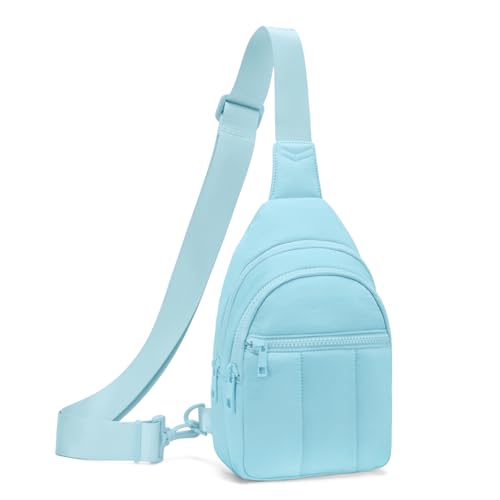 Image of Viverte Quilted Puffer Crossbody Bags for Girls Gifts for Teen Girls Sling Bag Lightweight Cross Body Bubble Purse Shoulder Bag for Travel (Icing Blue)