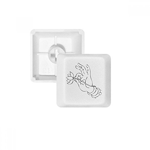 Keycaps PBT Lotus Bouddhisme au dessin épuré pour clavier mécanique blanc OEM