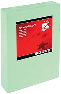5 Star 936283 Coloured Copier Paper Multifunctional Ream-Wrapped 80gsm A4 Medium Green [500 Sheets]