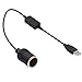 AJDPOI USB A Male to 12V Car Cigarette Lighter Socket Female Step Up Cable Inverter Converter for Lighters Driving Recorder GPS E-Dog and More-Black (0.98FT/0.3M)