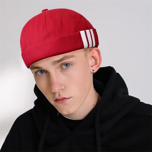 Image of Dome Brimless Hats for Women Men Beanie Docker Cap Sailor Skull Cap
