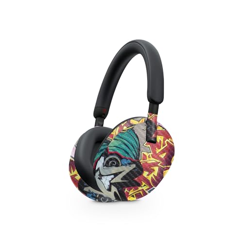 Image of MightySkins Carbon Fiber Skin Compatible with Sony WH-1000XM5 Headphones - Graffiti Wild Styles | Protective, Durable Textured Carbon Fiber Finish | Easy to Apply