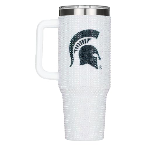 Image of The Memory Company Officially Licensed 40oz White Bling Game Day Tumbler, Michigan State University