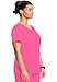 Cherokee Infinity Womens Mock Wrap Scrub Top, 4 Pockets, Rib-Knit Panel, Moisture-Wicking 360° Stretch - 2625A, XL, Carmine Pink