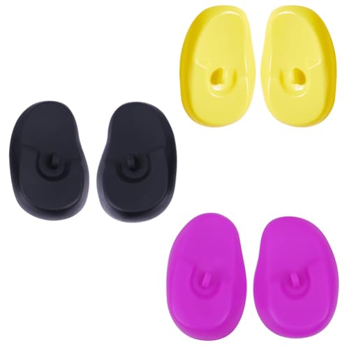 Set di 3 paia di paraorecchie in silicone multicolore per tintura dei capelli, accessori per parrucchieri, barbiere, doccia a casa (colore casuale)
