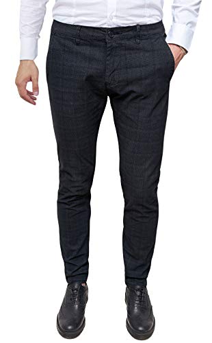 Pantalon homme Prince de Galles slim noir idéal pour vos sorties décontractées