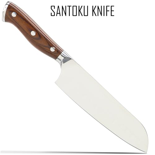 Image of Santoku Knife Stainless Steel Professional Custom Engraving Kitchen Chef's Knife 7 Inches Personalized