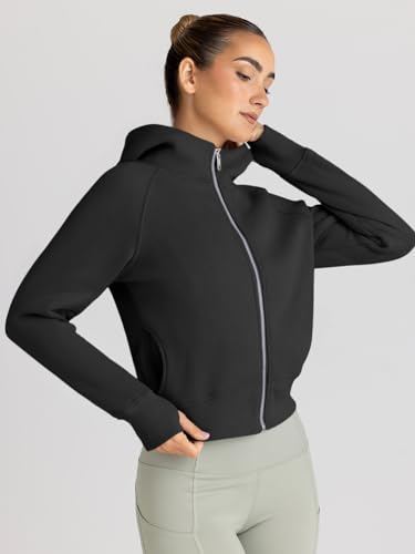 Image of Trendy Queen Womens Zip Up Hoodies Cropped Jackets Fall Clothes 2026