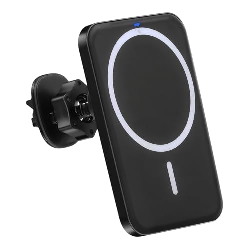 EnerDriveX Cargador Inalambrico Coche | Soporte Móvil [20X Imanes Fuerte] Cargador iPhone Coche | Rotación 360° | Carga Rápida 15W | Compatible con iPhone 12-16 Pro/Pro MAX