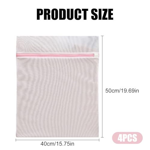 4 Pieces Reinforced Laundry Wash Bags Zippered Meshes Garment For Washing Machine Travel Organizers Sorting Laundry Multiple Sizes2