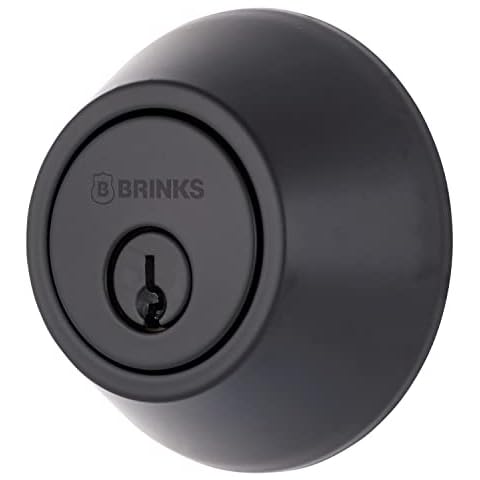 BRINKS - Single Cylinder Deadbolt, Matte Black Cover