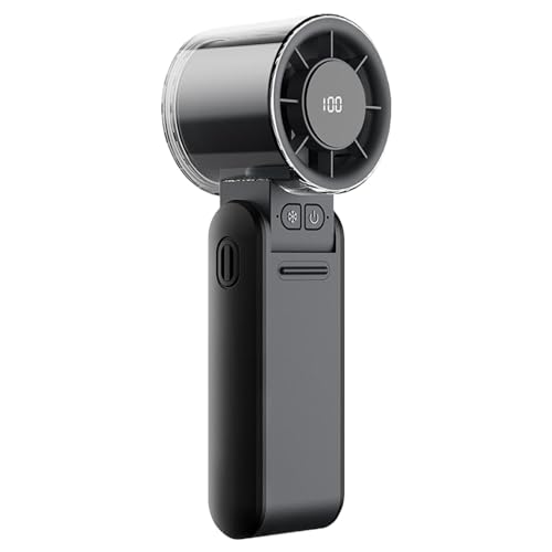 Duroecsain Ventiladores de bolsillo personal plegables, ventilador portátil de mano | Ventilador LED plegable de 4 velocidades,Dispositivo de enfriamiento 4000MAH Batería recargable para la oficina
