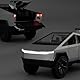 TGRCM-CZ 1/32 Tesla Cybertruck Elektro Pick Up Truck RV Modell Auto mit einem Motorrad, Zink Legierung Pull Back Motorhome Spielzeug Auto mit Ton und Licht für Kinder Jungen Mädchen Geschenk(Silber)