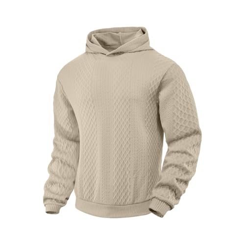 Ymosrh Men's Hoodies, Causal Solid Color Long Sleeve Athletic Workout Pullover Hooded Sweatshirt, M-3XL2