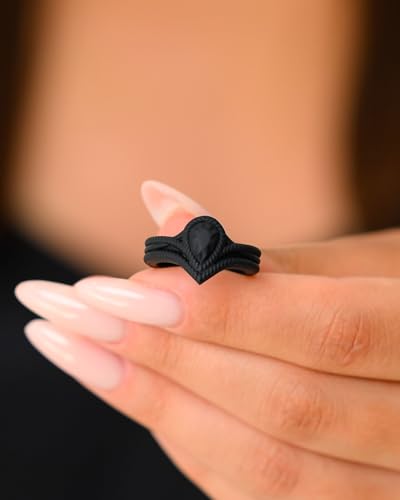 Rinfit Silicone Rings for Women - Pear Engagement Silicone Ring - Womens Rubber Wedding Bands - Patented Design3