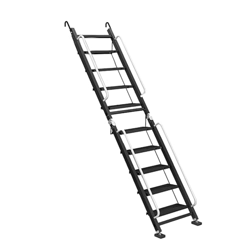 Escalera para Ático Escalera Plegable con Pasamanos Escalera De Techo Abatible para Interior Y Exterior, Escalera Telescópica Montada En La Pared(270cm/106in)
