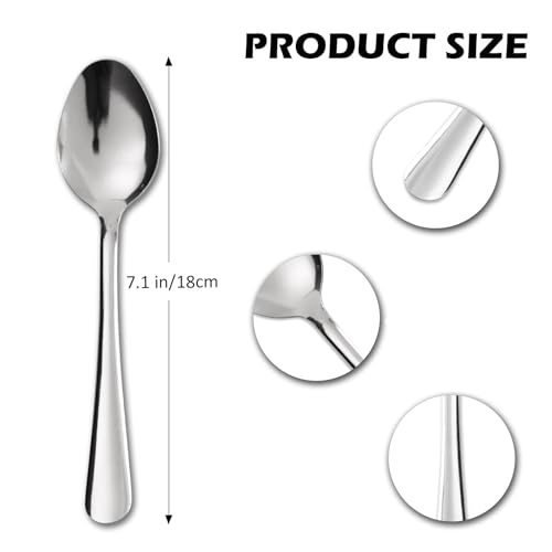Image of 36 PCS Dinner Spoons Set - Windsor Stainless Steel Dinner Spoon 7.1 Inch with Dishwasher Safe Dessert Spoons,Metal Dessert Spoon, Silverware for Home,Kitchen or Restaurant