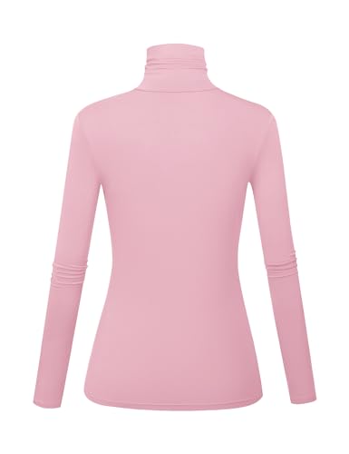 Image of Women's Long Sleeve Turtleneck Shirts Slim Fitted Lightweight Base Layer Casual Tops