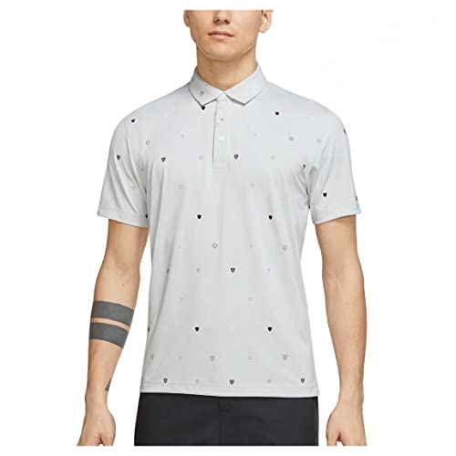 Nike Dri-Fit Player Men's Printed Golf Polo Shirt (As1, Alpha, L, Regular, Regular, Photon Dust/Brushed Silver) #TOP21