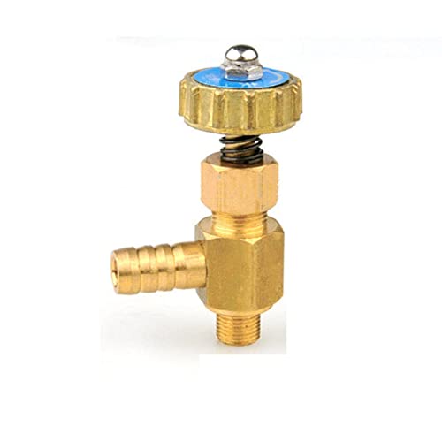 10mm Hose Barb x M10x1 Male Thread Angle Brass Needle Valve Regulating Valve for Water Oil Air
