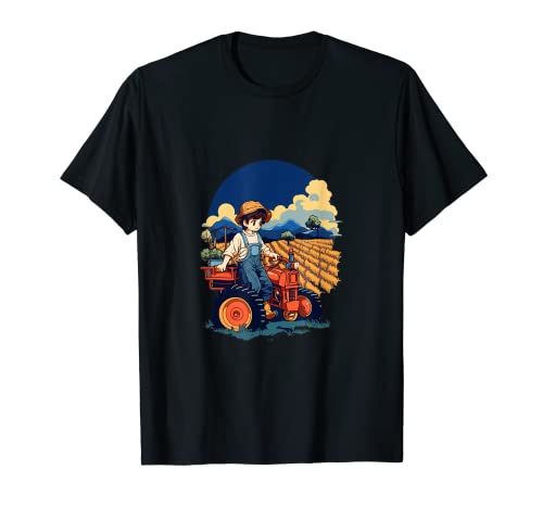 Anime Farmer Farm Motocultor Farming Japanese Auroracore Camiseta