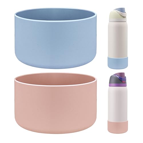 HEYSKAY 2PCS Silicone Boot for Owala Flask Water Bottle 32oz Anti-Slip Protective Sleeve for Owala Twist,FreeSip and Flip Stainless Steel Water Bottle BPA-Free Boot Bottom Base