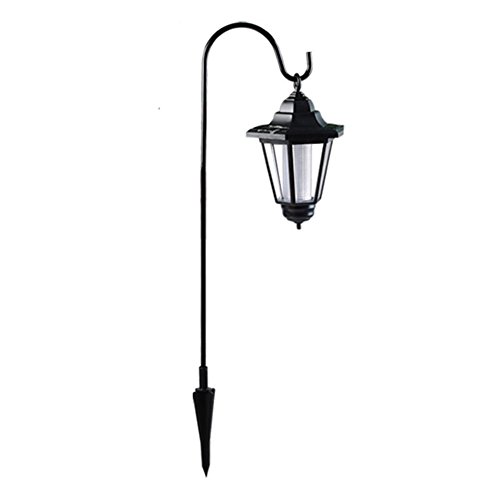 HOMYY Solar Luces Exteriores, Colgante Jardín Solar Farol Shepherd Gancho Luces Paisaje Colgante Iluminación Impermeable Decorativo Lámpara en Parque Camino Patio - Negro, White Light Cover