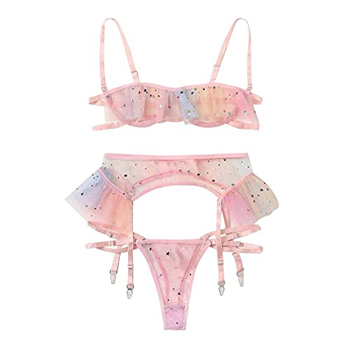 Lingerie sexy nuisette brodée avec jarretière pour vos nuits romantiques