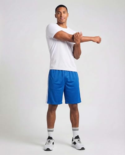 Image of Real Essentials 5 Pack: Men's 9 inch Mesh Shorts - Athletic Gym, Workout, Basketball, Running, Casual Lounge Activewear Pockets
