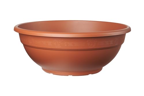 Muddy Hands Terracotta Bowl Plant Pot Outdoor Garden Round Plastic Flower Herb Planter (11.5 Litre)